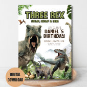 恐竜の誕生日招待状 ティーレックスの誕生日パーティー 招待状