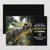 恐竜の誕生日招待状、ディノマイトTレックス誕生日 招待状 (正面/裏面)