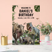 恐竜の誕生日招待状 ディノ ティラノサウルス 誕生日 アクリルサイン (ウェディング)