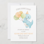 恐竜の誕生日招待状, ミニマリスト ティーレックス 招待状 (正面)