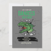 恐竜の誕生日招待状 子供の誕生日パーティー 招待状 (正面)