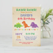 恐竜の誕生日招待状　恐竜パーティー 招待状 (スタンド正面)