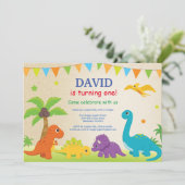 恐竜の誕生日招待状　恐竜パーティー 招待状 (スタンド正面)