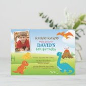 恐竜の誕生日招待状　恐竜パーティー 招待状 (スタンド正面)