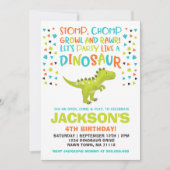 恐竜の誕生日招待状 恐竜発掘パーティー 招待状 (正面)
