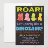 恐竜の誕生日招待状 招待状 (正面/裏面)