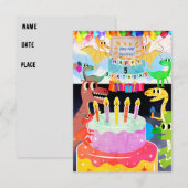 恐竜の誕生日招待状 招待状 (正面/裏面)