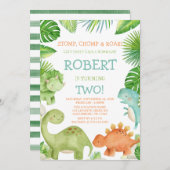 恐竜の誕生日招待状 招待状 (正面/裏面)