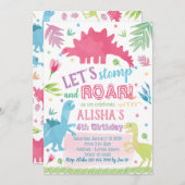 恐竜の誕生日招待状 招待状 (正面/裏面)