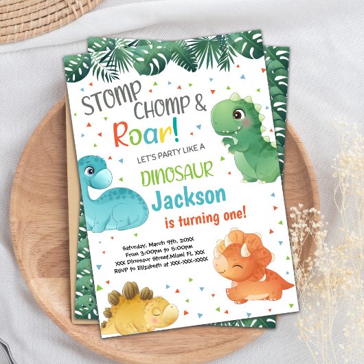 恐竜の誕生日招待状 招待状