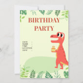 恐竜の誕生日招待状 招待状 (裏面)
