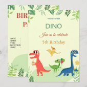 恐竜の誕生日招待状 招待状 (正面/裏面)