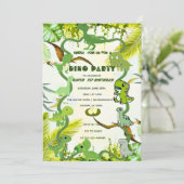 恐竜の誕生日招待状, 編集可能な恐竜の2歳 招待状 (スタンド正面)
