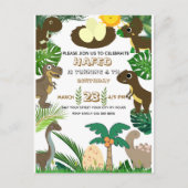 恐竜の誕生日招待状: Dino Adventure, Edit ポストカード (正面)