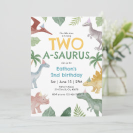 恐竜の誕生日招待状 Saurus Dinosaur Birthday Invitation 招待状