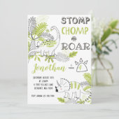 恐竜の誕生日招待状、Stomps Chomp Roar 招待状 (スタンド正面)
