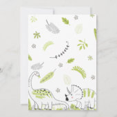 恐竜の誕生日招待状、Stomps Chomp Roar 招待状 (裏面)