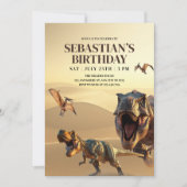 恐竜の誕生日招待状、Tレックス恐竜の誕生日 招待状 (正面)