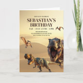 恐竜の誕生日招待状、Tレックス恐竜の誕生日 招待状 (正面)