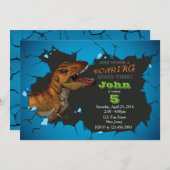 恐竜の誕生日招待 招待状 (正面/裏面)