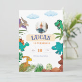 恐竜の誕生日招待 招待状 (スタンド正面)