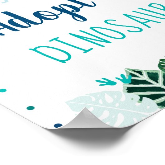 恐竜の誕生日標識を採用する ポスター (角)