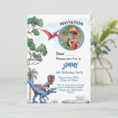 恐竜の誕生日男の子招待状 招待状 (スタンド正面)