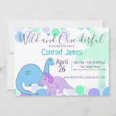 恐竜の誕生日野生と一皮症のパーティー 招待状 (正面)