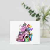 恐竜の誕生日12 - タイラノサウルスレックス ポストカード (スタンド正面)