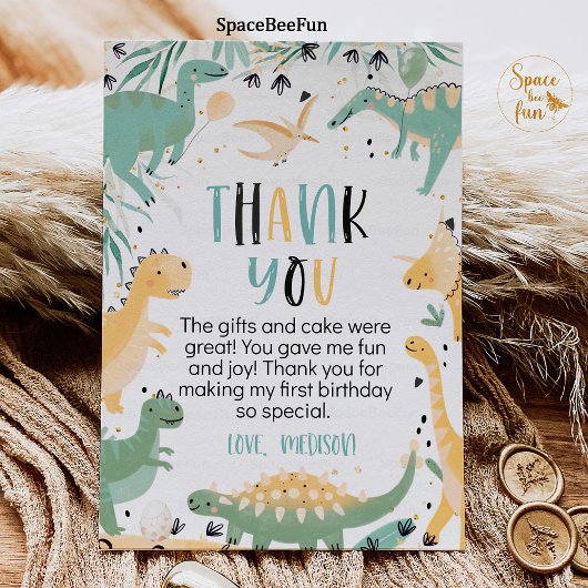 恐竜の誕生日3つのレックスサンキューボーイディノ 招待状