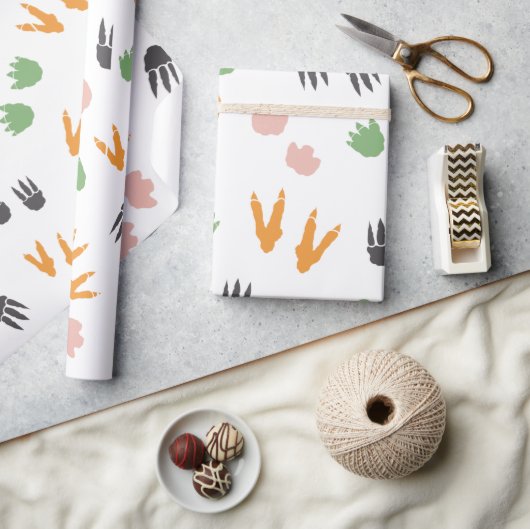 恐竜の誕生日 ラッピングペーパー (クラフト)