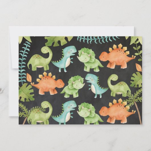 恐竜の誕生日(写真付き) 招待状 (裏面)