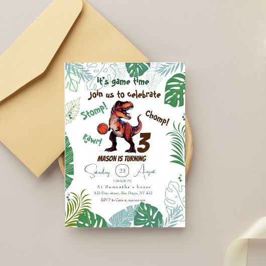 恐竜の誕生日 招待状