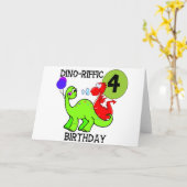 恐竜の誕生日Tシャツとギフト カード (黄色い花)