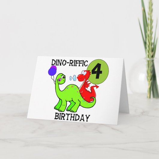 恐竜の誕生日Tシャツとギフト カード (正面)