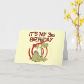 恐竜の誕生日Tシャツとギフト カード (黄色い花)