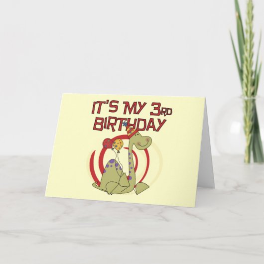 恐竜の誕生日Tシャツとギフト カード (正面)