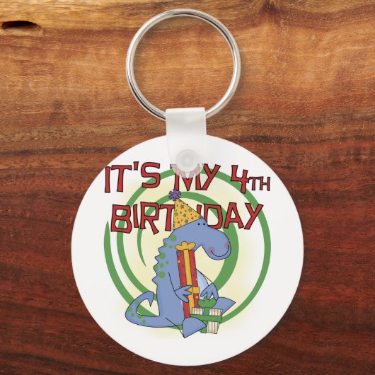 恐竜の誕生日Tシャツとギフト キーホルダー (正面)
