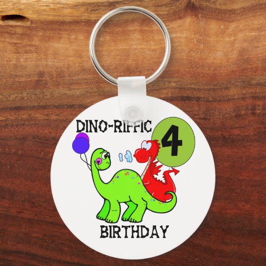 恐竜の誕生日Tシャツとギフト キーホルダー (正面)