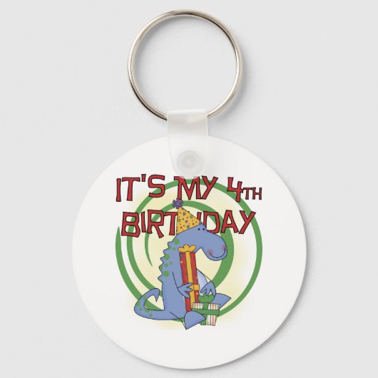 恐竜の誕生日Tシャツとギフト キーホルダー (正面)