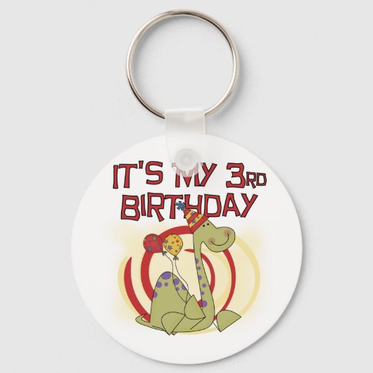 恐竜の誕生日Tシャツとギフト キーホルダー (正面)