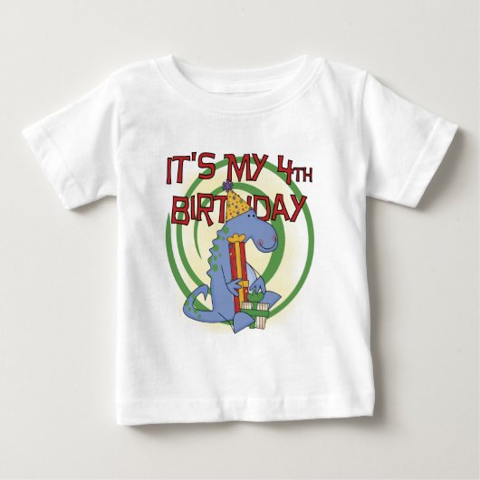 恐竜の誕生日Tシャツとギフト ベビーTシャツ (正面)