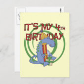 恐竜の誕生日Tシャツとギフト ポストカード (正面/裏面)