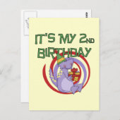 恐竜の誕生日Tシャツとギフト ポストカード (正面/裏面)