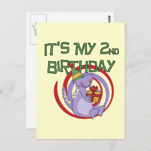 恐竜の誕生日Tシャツとギフト ポストカード (正面/裏面)