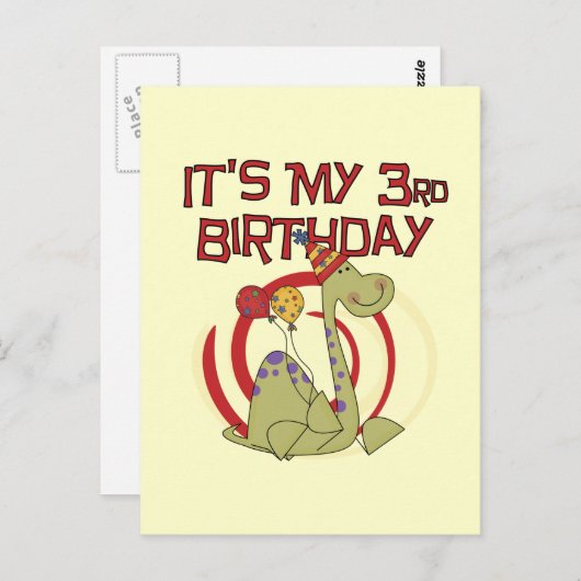 恐竜の誕生日Tシャツとギフト ポストカード (正面/裏面)