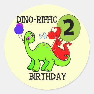 恐竜の誕生日Tシャツとギフト ラウンドシール