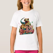 恐竜の誕生日Tシャツ - 子供のための楽しい恐竜のテーマ Tシャツ (正面)