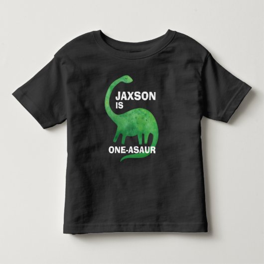 恐竜の誕生日Tシャツ - 年齢指定可能 - 名前を追加 トドラーTシャツ (正面)