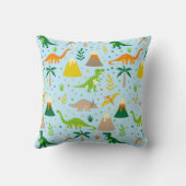 恐竜の誕生Statsの青緑のオレンジの枕 クッション (裏面)